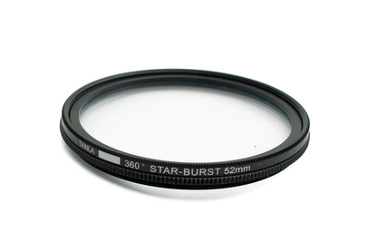 SYSTEM-S Star Burst Filter 52 mm 360° Cross Flare Lens for Smartphone Photography in Black