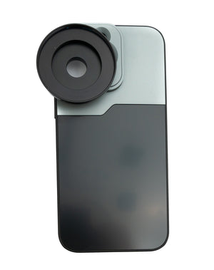 SYSTEM-S Lens Case 52 mm compatible with effect lens with thread for iPhone 14 Pro Max in Black Grey