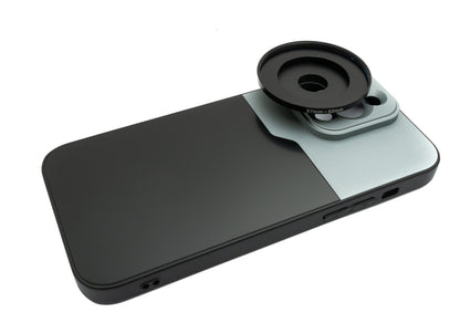 SYSTEM-S Lens Case 52 mm compatible with effect lens with thread for iPhone 14 Pro Max in Black Grey