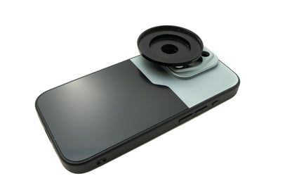 SYSTEM-S Lens Case 52 mm compatible with effect lens with thread for iPhone 15 Pro in Black Grey