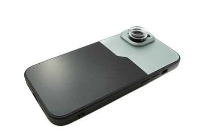 SYSTEM-S Super Macro Lens 30x 37 mm Microscope Filter with Case for iPhone 15 Plus