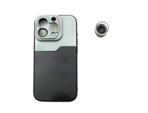SYSTEM-S Super Makro Linse 30x 37 mm Mikroskop Filter mit Hülle für iPhone 15 Pro