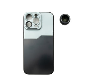 SYSTEM-S Macro Lens 2.8x 37 mm HD Filter with Case for iPhone 15 Pro Max in Black Gray