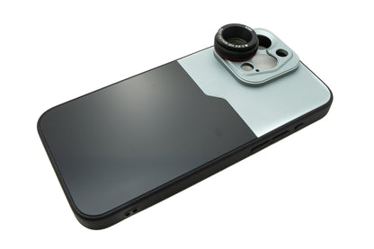 SYSTEM-S Macro Lens 2.8x 37 mm HD Filter with Case for iPhone 15 Pro Max in Black Gray