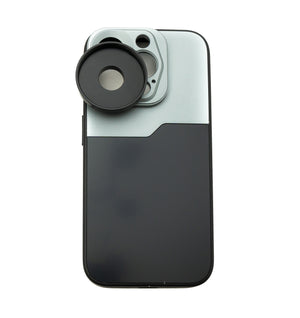 SYSTEM-S Objektiv Hülle 37 mm kompatibel mit Effekt Linse mit Gewinde für iPhone 15 Pro in Schwarz Grau