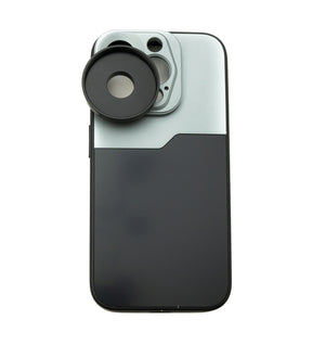 SYSTEM-S Lens Case 37 mm compatible with effect lens with thread for iPhone 15 Pro in Black Grey