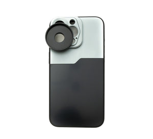 SYSTEM-S Objektiv Hülle 37 mm kompatibel mit Effekt Linse mit Gewinde für iPhone 15 Pro Max in Schwarz Grau
