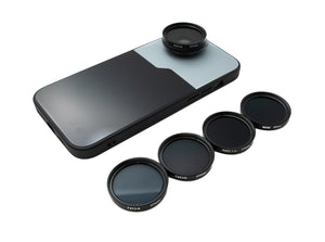SYSTEM-S ND Filter Set 37 mm Neutraldichte mit Gewinde Hülle und Tasche für iPhone 15 Plus