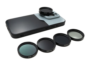 SYSTEM-S ND Filter Set 37 mm Neutraldichte mit Gewinde Hülle und Tasche für iPhone 15 Pro