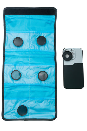 SYSTEM-S ND Filter Set 37 mm Neutraldichte mit Gewinde Hülle und Tasche für iPhone 15 Pro Max