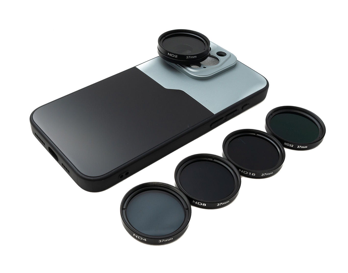 SYSTEM-S ND Filter Set 37 mm Neutral Density with Thread Case and Bag for iPhone 15 Pro Max