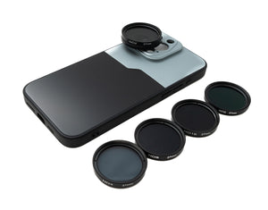 SYSTEM-S ND Filter Set 37 mm Neutraldichte mit Gewinde Hülle und Tasche für iPhone 15 Pro Max