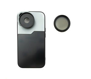 SYSTEM-S ND Vario Filter 37 mm 2 to 400 Neutral Density with Thread Case for iPhone 15