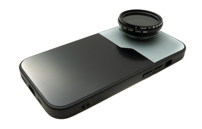 SYSTEM-S ND Vario Filter 37 mm 2 to 400 Neutral Density with Thread Case for iPhone 15