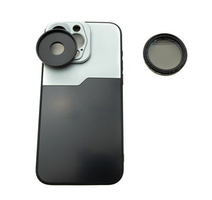 SYSTEM-S ND Vario Filter 37 mm 2 bis 400 Neutraldichte mit Gewinde Hülle für iPhone 15 Pro Max