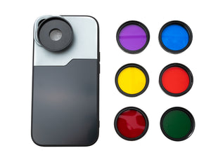 SYSTEM-S Color Filter Set 37 mm 6 pieces color lens filter with thread case for iPhone 15