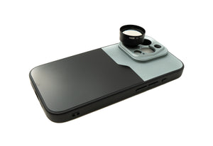 SYSTEM-S Zoom Linse 3x Tele Objektiv 37 mm Filter mit Hülle für iPhone 15 Pro in Schwarz Grau