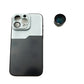SYSTEM-S Zoom Linse 3x Tele Objektiv 37 mm Filter mit Hülle für iPhone 15 Pro Max in Schwarz Grau