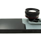 SYSTEM-S EF70mm Portrait Tele Objektiv 37 mm HD Filter mit Hülle für iPhone 15 Pro in Schwarz Grau