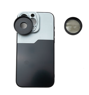 SYSTEM-S CPL Filter 37 mm Circular Polarizer Linse mit Gewinde Hülle für iPhone 15 Pro Max