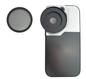 Filtre CPL SYSTEM-S Lentille polarisante circulaire 52 mm avec étui fileté pour iPhone 14 Pro