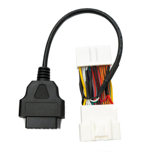 SYSTEM-S OBD2 16 Pin Kabel 30 cm Diagnose Scanner Adapter für Tesla Model 3 & Y in Schwarz