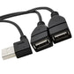 SYSTEM-S USB 2.0 Y Splitter Kabel USB A Stecker auf 2× USB A Buchse 90° Winkelstecker passiver USB-Verteiler 30 cm