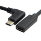 Cable USB 3.1 SYSTEM-S 100 cm Adaptador angular tipo C macho a hembra en color negro