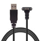 System-S USB 3.0 A male to USB Type C 3.1 male cable 90 degree angled 120cm with locking screw