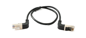 Câble LAN SYSTEM-S 50 cm 8P8C Adaptateur coudé RJ45 mâle vers mâle en noir