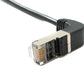 SYSTEM-S LAN cable 50 cm 8P8C RJ45 plug to plug angle adapter in black