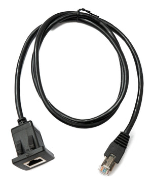 SYSTEM-S LAN cable 100 cm RJ45 plug to socket Square Dash Panel Mount Cat6 adapter