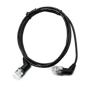 SYSTEM-S LAN Kabel 100 cm 8P8C RJ45 Stecker zu Stecker Winkel Adapter in Schwarz