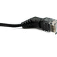 SYSTEM-S LAN Kabel 25 cm 8P8C RJ45 Stecker zu Stecker Winkel Adapter in Schwarz