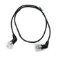 SYSTEM-S LAN Kabel 50 cm 8P8C RJ45 Stecker zu Stecker Winkel Adapter in Schwarz