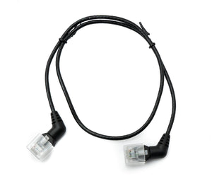 SYSTEM-S LAN Kabel 50 cm 8P8C RJ45 Stecker zu Stecker Winkel Adapter in Schwarz