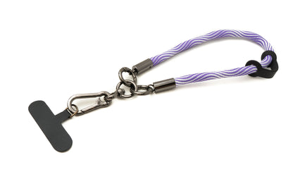 Bracciale con cinturino da polso per custodia per smartphone in nylon in bianco viola