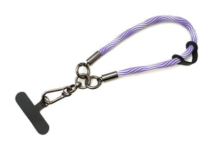 Bracciale con cinturino da polso per custodia per smartphone in nylon in bianco viola