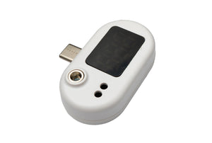 SYSTEM-S USB 3.1 Infrarot Thermometer Berührungslos Körper Fieber Temperatur Typ C LED Messgerät in Weiß