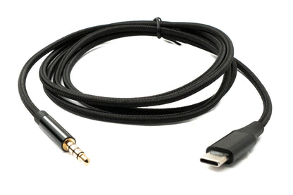 SYSTEM-S Audio Cable 150 cm Jack 3.5 mm Plug to USB 3.1 Cable Type C Plug AUX Adapter in Black