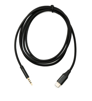 SYSTEM-S Audio Kabel 150 cm Klinke 3,5 mm Stecker zu USB 3.1 Kabel Typ C Stecker AUX Adapter in Schwarz