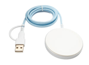 SYSTEM-S Wireless Charger 15 W Ladestation Kabel 100 cm USB 3.1 Typ C 2.0 A Stecker Adapter für Smartphone