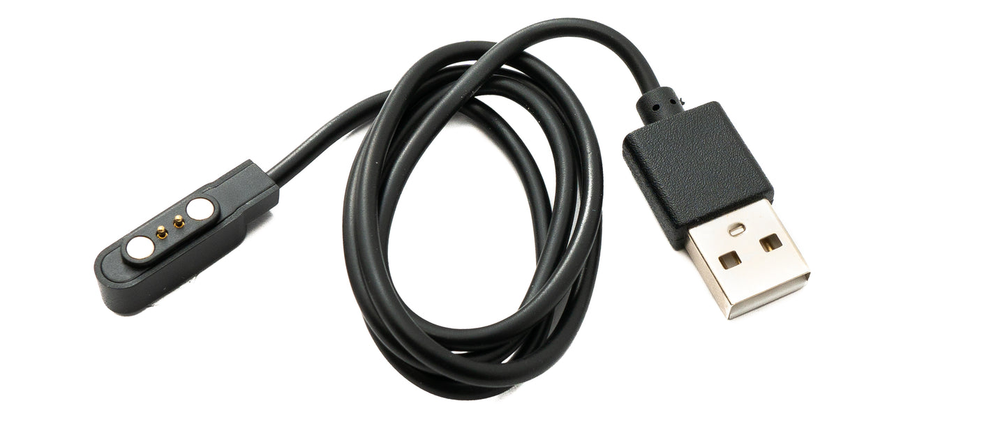 SYSTEM-S USB 2.0 Kabel 60 cm Ladekabel für Kospet Tank T2 Smartwatch Adapter in Schwarz