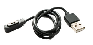 SYSTEM-S USB 2.0 Kabel 60 cm Ladekabel für Kospet Tank T2 Smartwatch Adapter in Schwarz