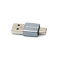 SYSTEM-S USB 3.1 Adapter Typ C Stecker zu 3.0 A Stecker unidirektional Adapter 5 Gbit/s in Grau