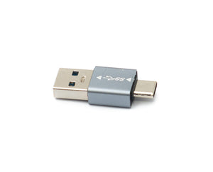 SYSTEM-S USB 3.1 adapter type C plug to 3.0 A plug unidirectional adapter 5 Gbit/s in gray