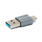 SYSTEM-S USB 3.1 Adapter Typ C Stecker zu 3.0 A Stecker unidirektional Adapter 5 Gbit/s in Grau