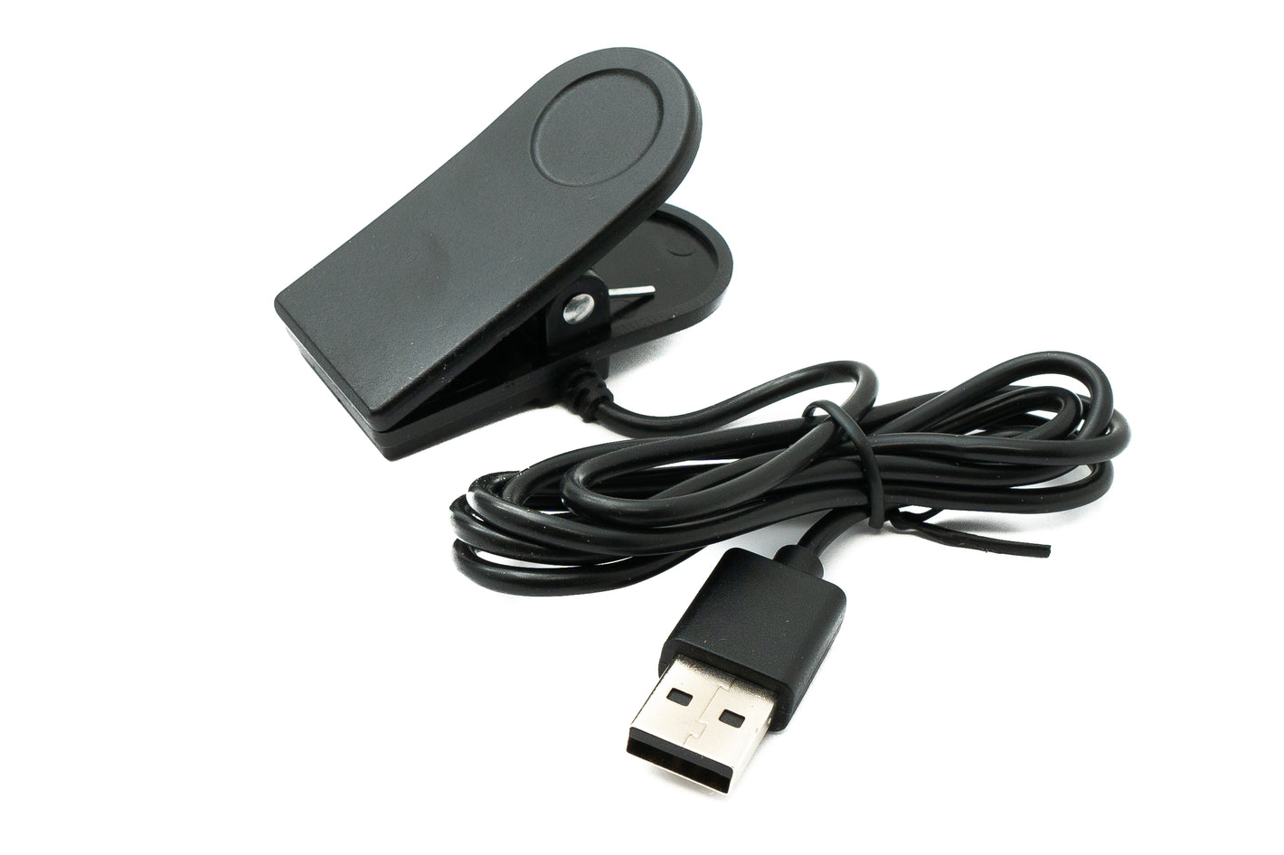 SYSTEM-S USB 2.0 Kabel 100 cm Ladekabel Klemme für GolfBuddy Aim W12 Watch in Schwarz