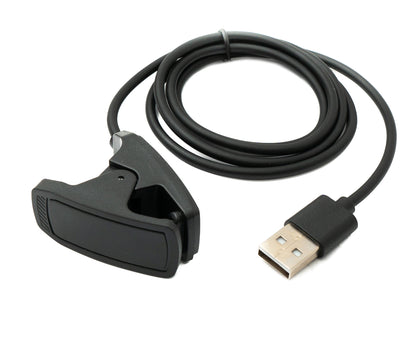 SYSTEM-S USB 2.0 Kabel 100 cm Ladekabel Klemme für Garmin Descent MK3 MK3i Smartwatch in Schwarz