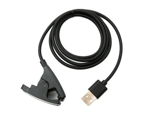 SYSTEM-S USB 2.0 Kabel 100 cm Ladekabel Klemme für Garmin Descent MK3 MK3i Smartwatch in Schwarz